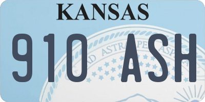 KS license plate 910ASH