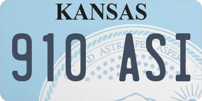 KS license plate 910ASI