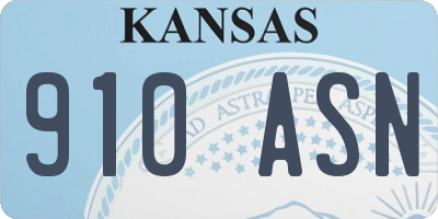 KS license plate 910ASN