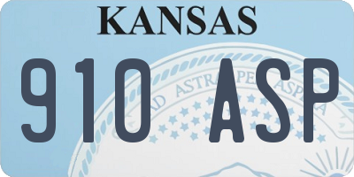 KS license plate 910ASP