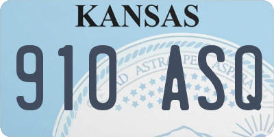 KS license plate 910ASQ