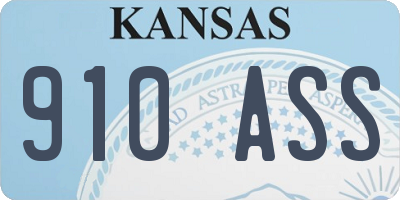 KS license plate 910ASS