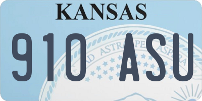 KS license plate 910ASU