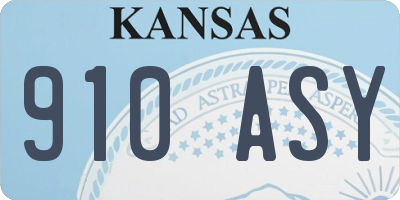 KS license plate 910ASY