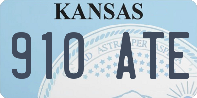 KS license plate 910ATE