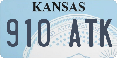 KS license plate 910ATK