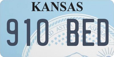 KS license plate 910BED