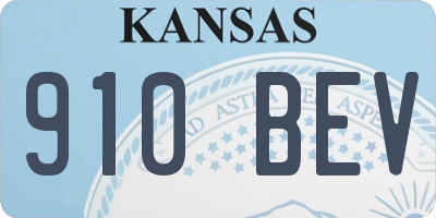 KS license plate 910BEV