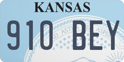 KS license plate 910BEY