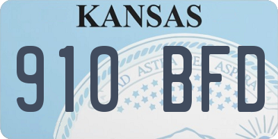 KS license plate 910BFD