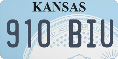 KS license plate 910BIU