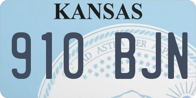 KS license plate 910BJN