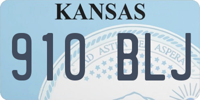 KS license plate 910BLJ