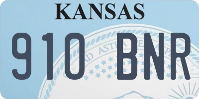 KS license plate 910BNR
