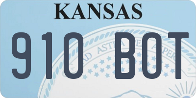 KS license plate 910BOT