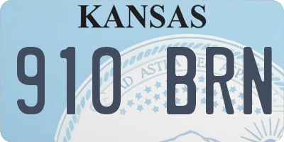 KS license plate 910BRN