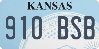 KS license plate 910BSB