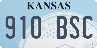 KS license plate 910BSC