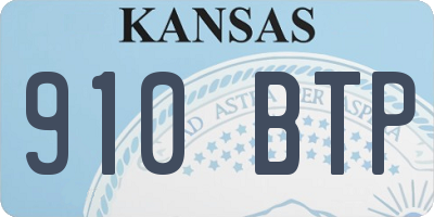 KS license plate 910BTP