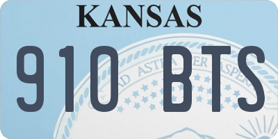 KS license plate 910BTS
