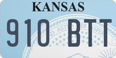 KS license plate 910BTT