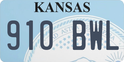 KS license plate 910BWL