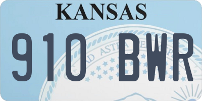 KS license plate 910BWR