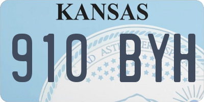 KS license plate 910BYH