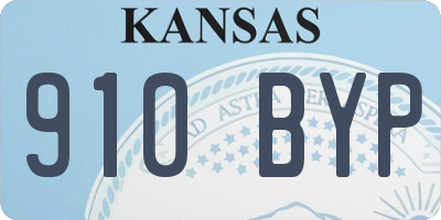 KS license plate 910BYP