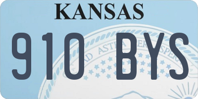 KS license plate 910BYS