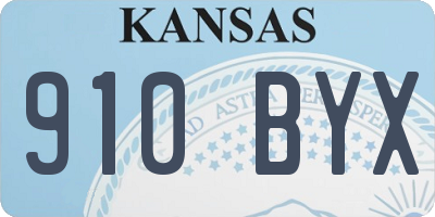 KS license plate 910BYX