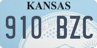 KS license plate 910BZC