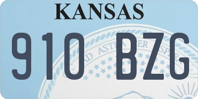 KS license plate 910BZG