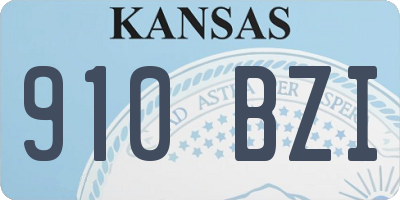 KS license plate 910BZI