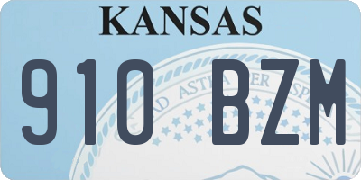 KS license plate 910BZM
