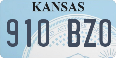 KS license plate 910BZO