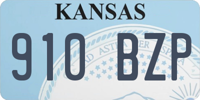 KS license plate 910BZP