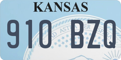 KS license plate 910BZQ