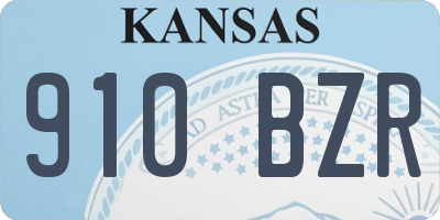 KS license plate 910BZR