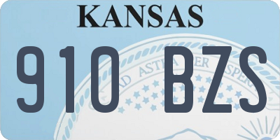 KS license plate 910BZS