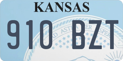 KS license plate 910BZT