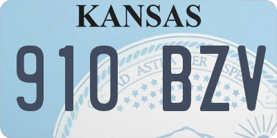KS license plate 910BZV