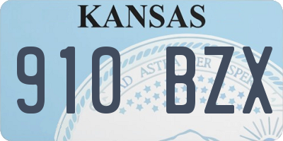 KS license plate 910BZX