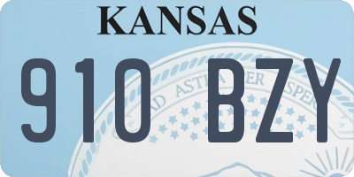 KS license plate 910BZY