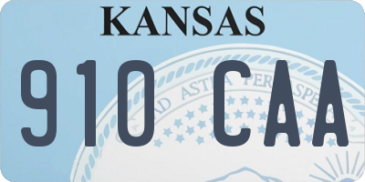 KS license plate 910CAA
