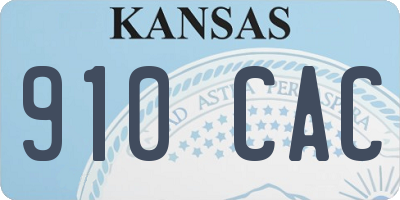 KS license plate 910CAC