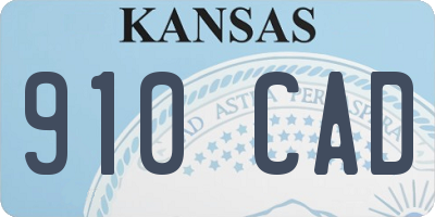 KS license plate 910CAD