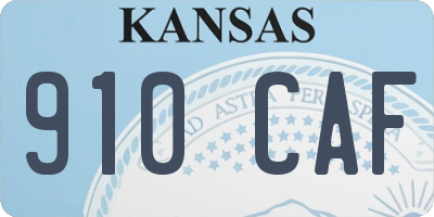 KS license plate 910CAF