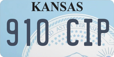KS license plate 910CIP