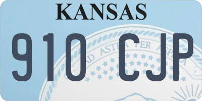 KS license plate 910CJP